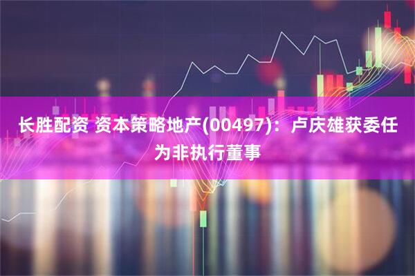 长胜配资 资本策略地产(00497)：卢庆雄获委任为非执行董事
