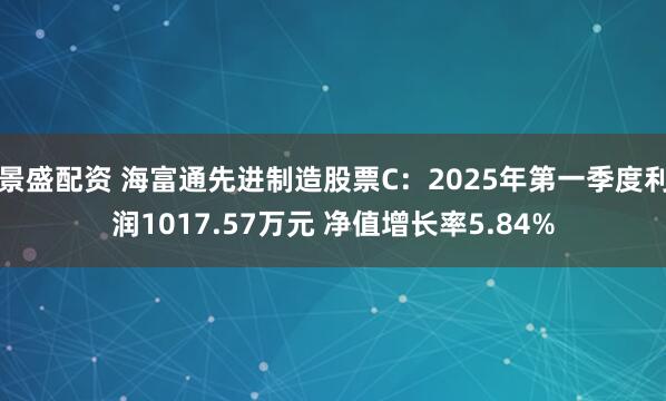 景盛配资 海富通先进制造股票C：2025年第一季度利润1017.57万元 净值增长率5.84%